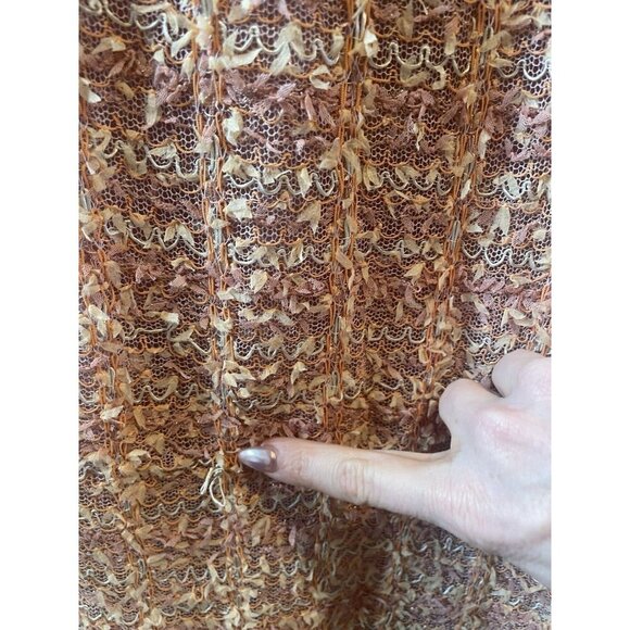 New St. John Gossamer Draped Peach Plaid Midi-Dress size 10 - Picture 15 of 15